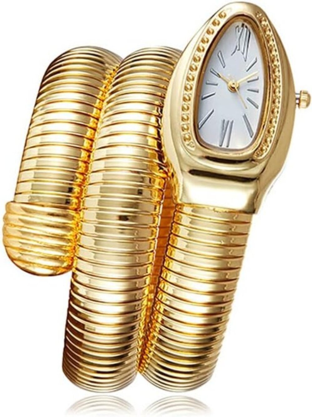 Stylish Snake Shape Bangle Watch for Women - Unique Bracelet Timepiece
